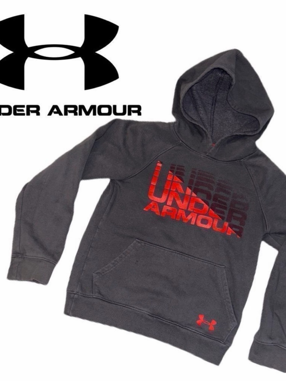 Under Amour Boys Dark Gray‎ Hoodie - Size Youth S